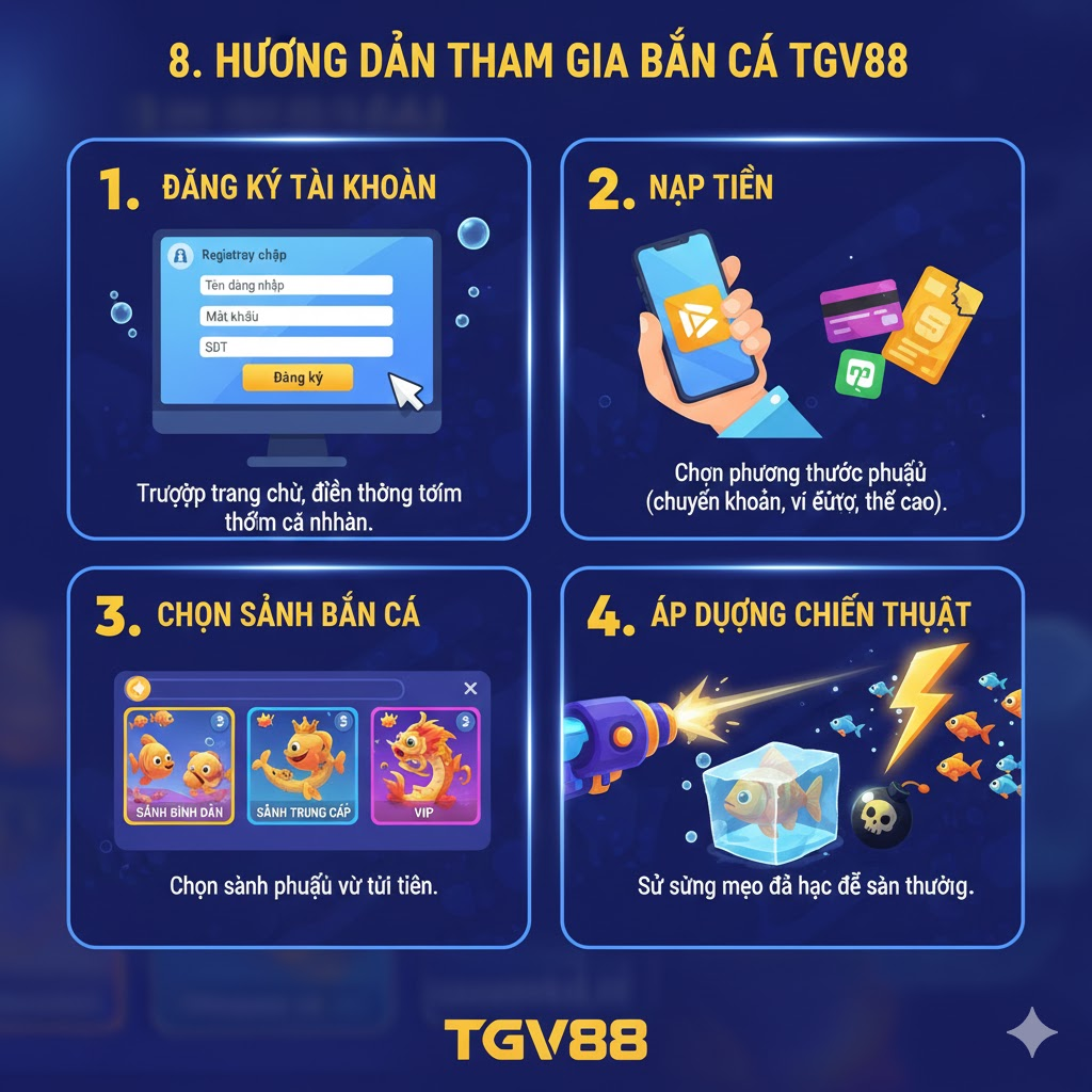 Hướng dẫn các bước tham gia Bắn cá TGV88 cho người mới