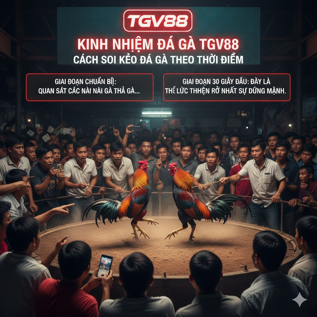 Kinh nghiệm đá gà TGV88 : Cách soi kèo đá gà theo thời điểm