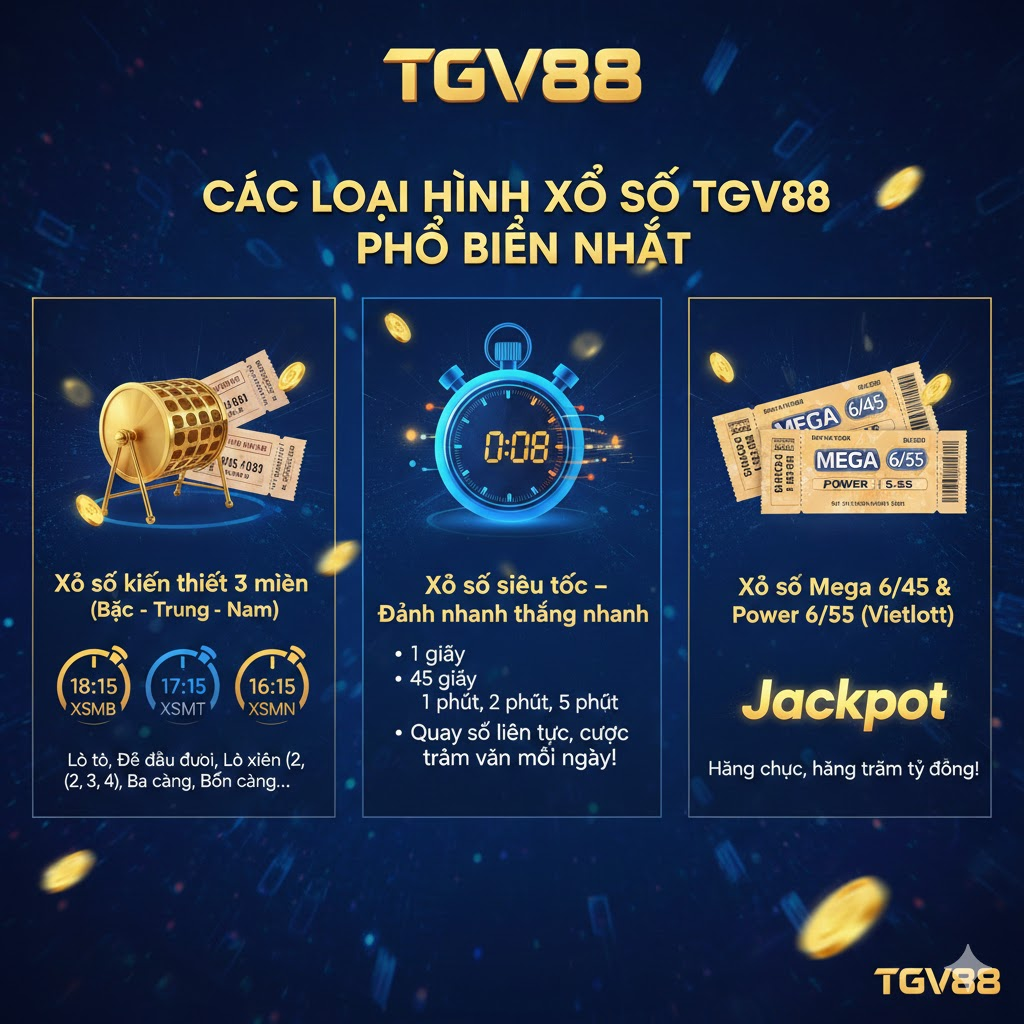 Các loại hình Xổ số TGV88 phổ biến nhất hiện nay
