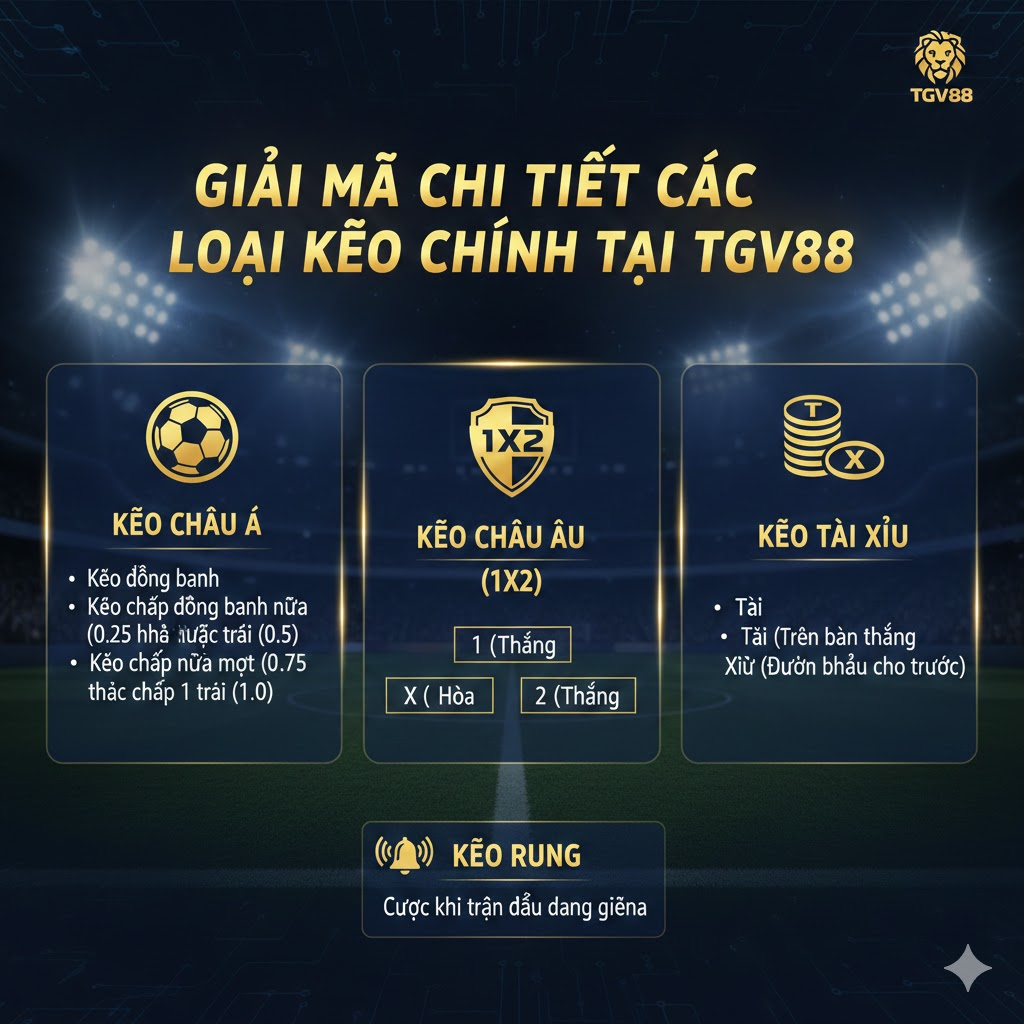 Giải Mã Chi Tiết Các Loại Kèo Chính Tại TGV88